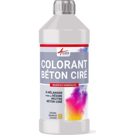 Colorant pour béton ciré, gamme nuances minérales, décoration - 250 ml Nankin Jaune - ARCANE INDUSTRIES