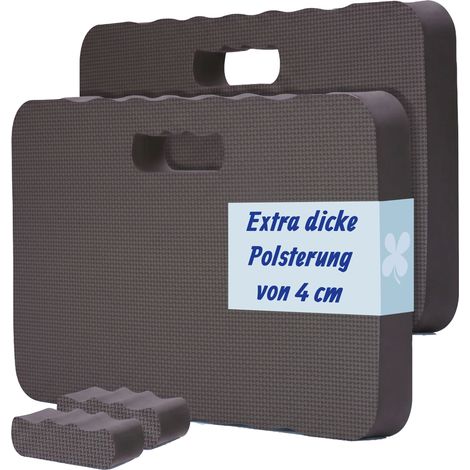 Relaxdays Kniekissen, 2er Set, Garten, Werkstatt, Yoga, Schaumstoff, Tragegriffe, HBT 4 x 46 x 28 cm, Kniehilfe, schwarz (1/5)