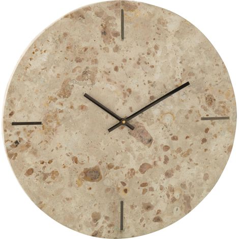 Horloge murale ronde en pierre beige - beige et noir (1/3)