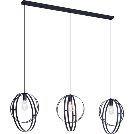 QAZQA Smart hanglamp zwart langwerpig 3-lichts incl. Wifi G95 - (1/5)