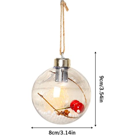 Boules de Noël avec lumière LED à suspendre, décorations pour sapin de Noël et décoration intérieure (1/5)