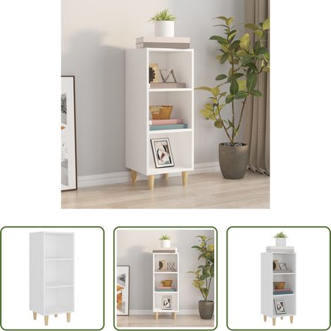 vidaXL Meuble de salle -  Buffet Blanc 34,5x32,5x90 cm Bois d'ingénierie (1/5)