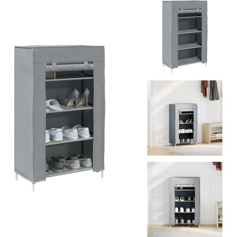 Meuble à chaussures gris 60,5x30x97 cm tissu non tissé - Armoire À Chaussures - Armoires À Chaussures - Rangement De Chaussures - Étagère À Chaussures (1/5)