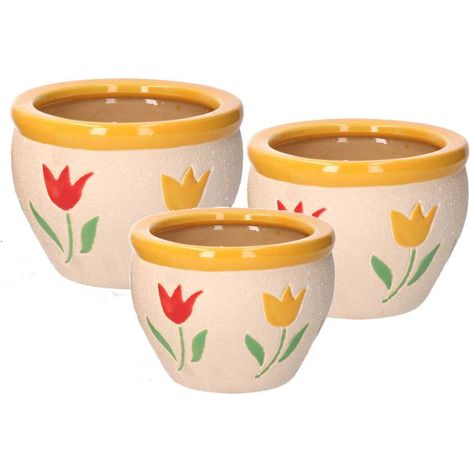 Coprivaso ceramica 1-3 tulipani cm30h21 (1/2)