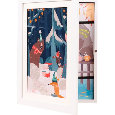 Cornice portafoto per bambini, apertura frontale, cornici intercambiabili, bianca, adatta per dipinti, conservazione, progetti artistici, lavori scolastici, lavoretti e per esporre opere d'arte.