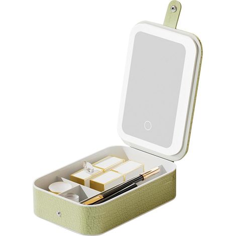 Trousse de maquillage avec miroir éclairé, étui à cosmétiques avec miroir (1/5)