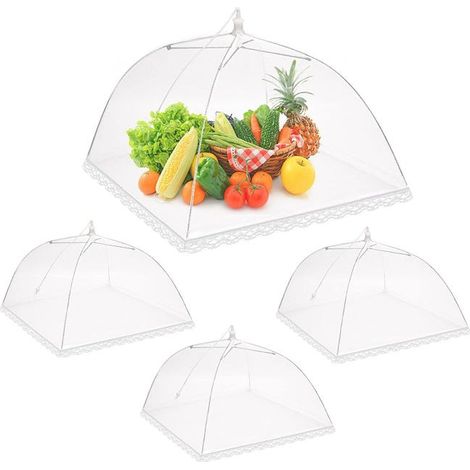 Tenda coprialimento pop-up in 4 pezzi, copertura per alimenti pieghevole in rete, copertura per piatti repellente per mosche e zanzare, ombrellone in rete per guardie (1/5)