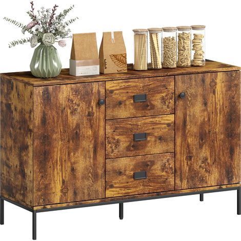 HOMCOM Modern Sideboard, Storage Cabinet, Accent Cupboard Rustic Brown (1/5)