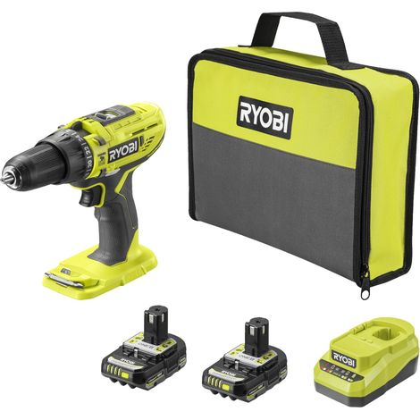 Perceuse-visseuse à percussion sans-fil 18V - 2 vitesses - 50 Nm - 500-1 800 tr/min - mandrin 13 mm livrée avec 2 batteries 2Ah, chargeur, malette - R18PD32-2C20SP (1/5)