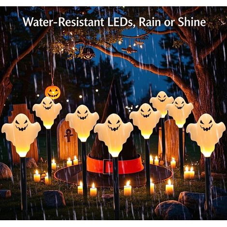 Piquets lumineux LED d'Halloween citrouilles triangulaires grandes pour jardin extérieur, lampe décorative extérieure IP65 DT-25 (1/5)