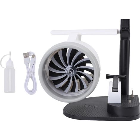 Ventilateur de bureau à turbine avec humidificateur 3 en 1, vitesse réglable 4000 tr/min, charge sans fil 15 W, design ergonomique pour bureau, lumière rouge. (1/5)
