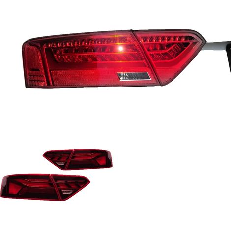 Conjunto de luces traseras, iluminación LED, compatible con Audi A5 2013-2016, luces traseras, función de señal dinámica, 2013-2016, para LED originales. (1/2)