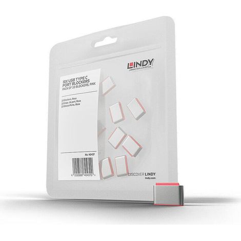 Lindy 40437 bloqueador de puerto USB Tipo C Rosa 10 pieza(s) (1/4)