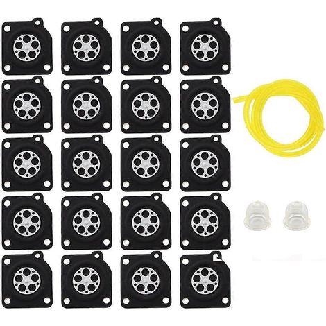 20 membranes de réparation de dosage de carburateur pour carburateur Zama C1U (référence A015010 615-097) et poire d'amorçage de conduite de carburant (1/5)