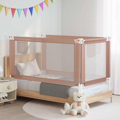 Barrière de lit pour enfant, taupe, 160 x 25 cm, tissu