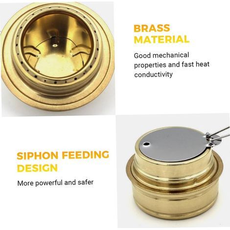Réchaud à alcool en alliage d'aluminium ultraléger et efficace, brûleur de camping portable pour randonnée, pique-nique, cuisine en plein air avec sac de rangement, utilisation en voyage (1/4)