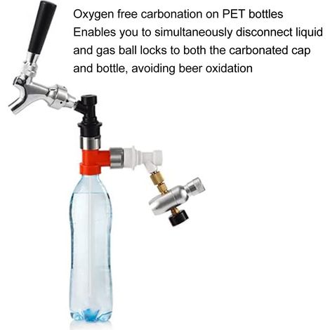 Ortviai Adaptateur en T pour fût à bière – ABS sans oxygène, 65 PSI, 3 voies pour bouteilles PET (1/4)