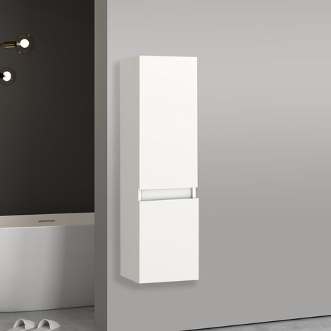 Aica Sanitarios Armario auxiliar de baño, 30 x 30 x 110 cm,color blanco (1/5)