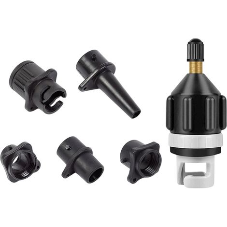 Adaptateur Gonfleur Paddle, Adaptateur Pompe Kayak Embout de Gonflage, Adaptateurs Valve avec 4 Buses D’air pour Kayak Matelas Bateau Ballon De Plage (1/5)