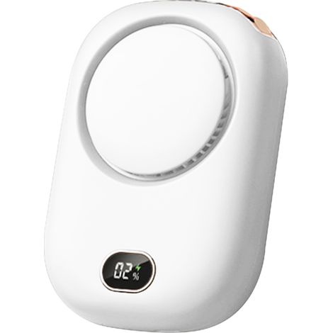 Ventilateur de cou suspendu, mini ventilateur de cou suspendu avec batterie externe de 2000 mAh, design mains libres/flux d'air puissant et 3 vitesses (1/5)