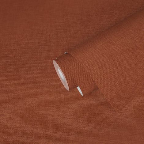A.S. Création Tapete Stoffoptik orange 10.05 m x 0.53 m ansatzfrei Vlies hoch waschbeständig gut lichtbeständig restlos trocken abziehbar (1/5)