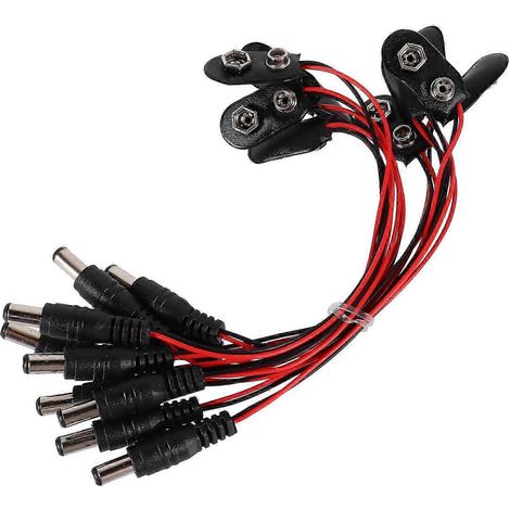 25-26 10 connecteurs à pression pour piles 9V, clips et boucles de connexion pour piles 9 volts (1/4)