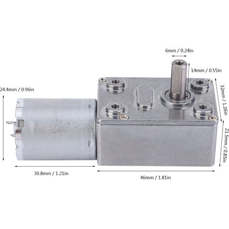 Moteur miniature à courant continu à engrenages à vis sans fin 6V (1/5)