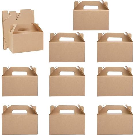 10 Pieces 19 x 11 x 10 cm Brown Rectangular Kraft Paper Box, Kraft Cardboard Gift Box, Vintage Brown Gift Box, Cakes, Biscuits, Pizza, Snacks, Fried Chicken (1/5)