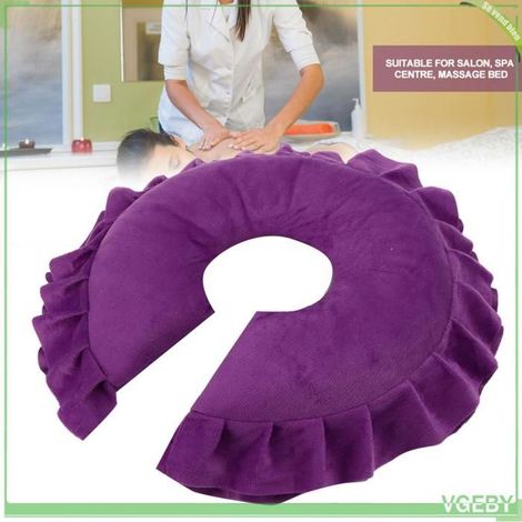 Oreiller visage - FAFEICY - pour lit de massage - velours mélangé - détachable & lavable - violet (1/5)