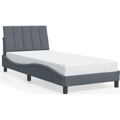 Maison Exclusive - Giroletto senza Materasso Hanko Grigio Scuro 90x200 cm Velluto (1/5)