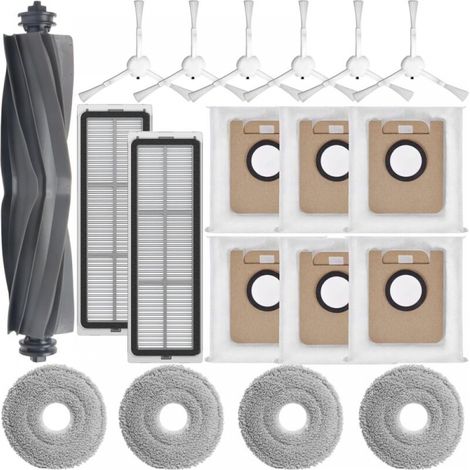 Kit de accesorios para robot aspirador L10s/L10/L10: 1 cepillo principal, 2 filtros, 4 almohadillas de limpieza, 6 cepillos laterales, 6 bolsas para polvo y piezas de repuesto. (1/5)