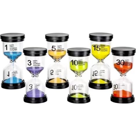 [NIE BENUTZT]Farben Sanduhr 1 Min./3 Min./5 Min./10 Min./15 Min./30 Min. Kaffeemaschinen-Timer 1-3-5-10-15-30 Min. (1/4)