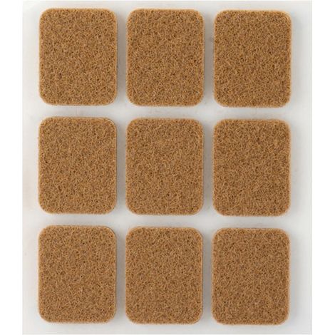 Pack de 9 feutres synthétiques adhésifs marron 29x23mm Plasfix INOFIX (1/3)