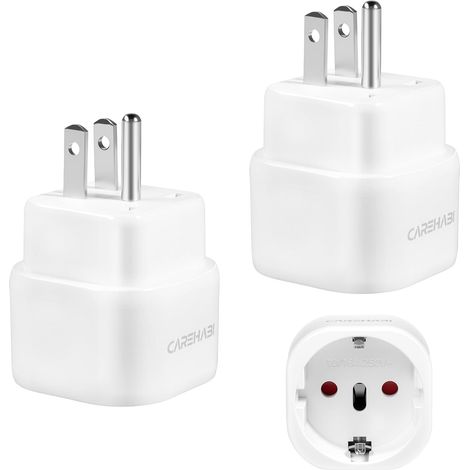 Lot de 2 adaptateurs de Voyage Adaptateur Prise USA Adaptateur Canada, Prise de Voyage de Type B, Adaptateur Prise Americaine, Adaptateur de Prise USA pour UE vers Amérique/Canada/Mexique/Thaïlande (1/5)