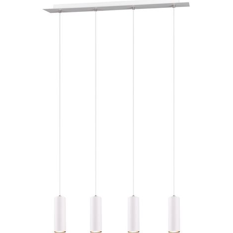 Suspension minimaliste blanche VANTOS Trio, barre 4 spots GU10, 35W (1/5)