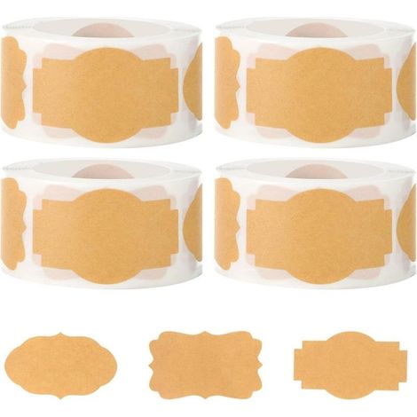 1000 Pièces Étiquettes Confiture, 3 Styles Autocollants de Pot Autocollant D'étiquette de Fruits Inscriptible pour Bouteilles de Confiture Travaux Manuels Emballages Cadeaux (4 Rouleaux) (1/5)