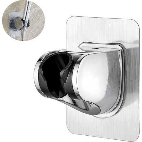 Shower holder without drilling 3M glue - Universal shower head holder, adjustable (45°), for bathroom shower head, chrome (1/5)