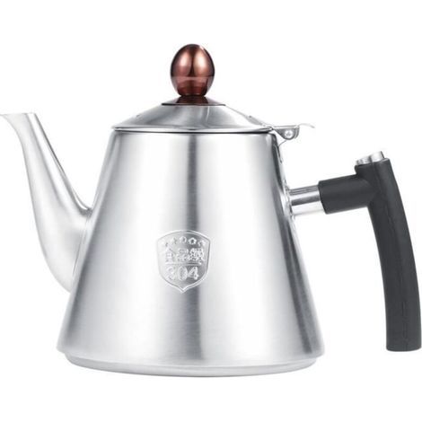 Qiilu Caffettiera da 1,2 litri in acciaio inox, teiera per fornelli, bollitore resistente al calore (1/4)
