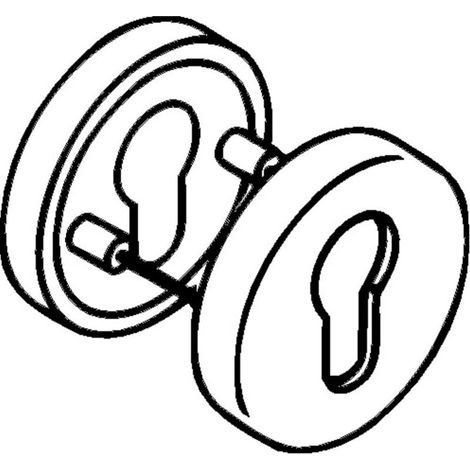 Paire rosace porte 306.23PB 90 Plastique 90 -10,5mm PZ rd. (1/3)