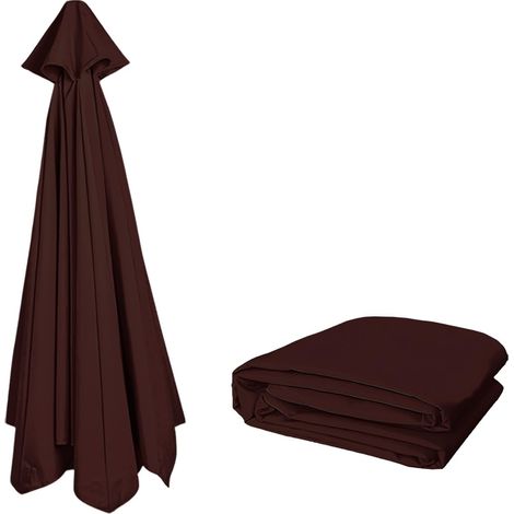 3.50M Rechange pour parasol de patio en extérieur Remplacement robuste pour parapluie de marché Toile de parasol pour 8 baleines Protection UV et imperméable auvent de rechange Seulement (1/5)