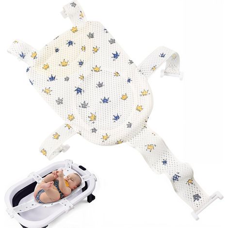 Filet De Bain Bébé - 5 Sangles - Coton Nid D'abeille - Antidérapant Respirant - Nouveau-né 0-12 Mois (1/5)