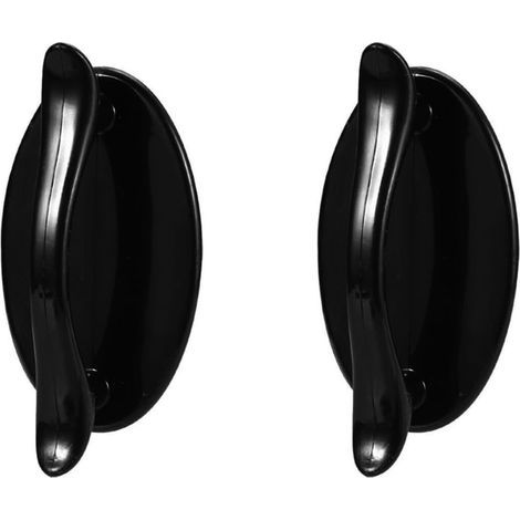 2 pièce Poignée de porte en plastique ABS pour placard - Sans perçage - Poignée de porte coulissante - Poignée de tiroir (noir) (1/5)