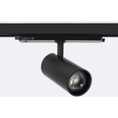 Faretto LED Fasano Nero 30W Regolabile DALI per Binario Trifase 3200K Bianco Caldo (1/4)