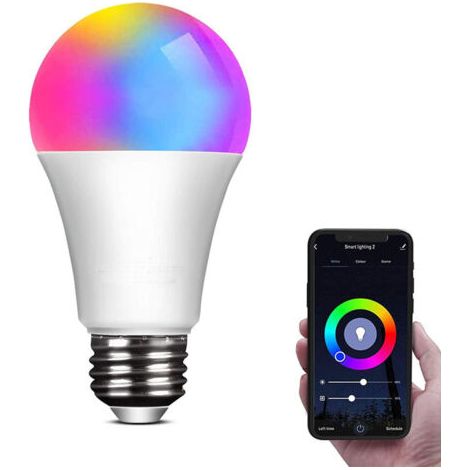Ampoule Connectée Wifi E27 9W LED Multicouleurs RGB + CCT 2700K-6500K, Compatible Avec Alexa/Google Home, Ampoule Intelligente Pas Besoin de Hub [Classe énergétique F] (1/5)