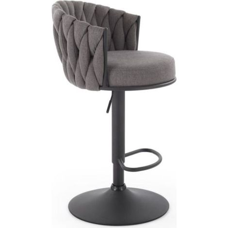 Chaise de bar contemporaine en tissu gris JULIANA (1/5)