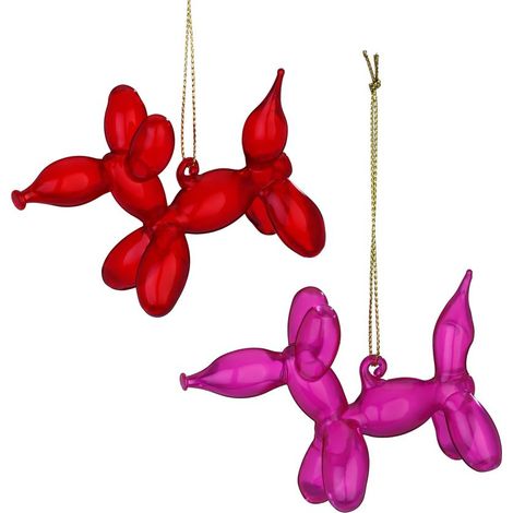 DECORAZIONE NATALIZIA A FORMA DI CANE PALLONCINO IN VETRO 2 COLORI 6CM PREZZO CD