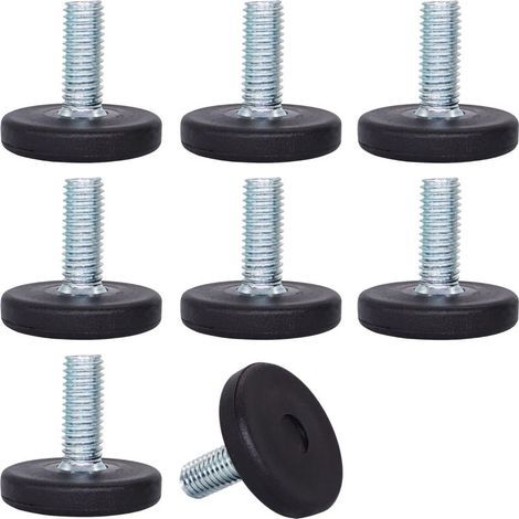 Verstellbare runde Nivellierfüße aus Metall M8 x 20 mm, M8 Gewindeschaft-Möbelgleiter (8 Sets) (1/5)