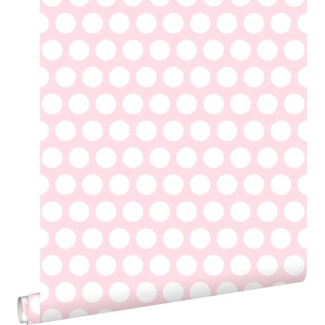 papier peint à motif de petits points rose clair - ESTAhome (1/5)