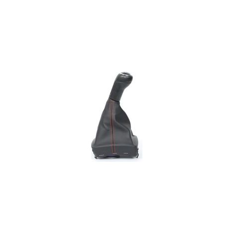 Convient pour Volkswagen Polo 2009-2009, pommeau de levier de vitesse, coutures rouges, revêtement noir, ensemble 6 vitesses (une pièce). (1/4)