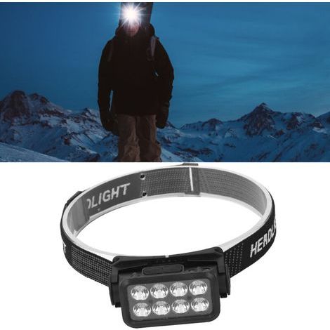 DUBUNS IPX4 Wasserdichte LED-Stirnlampe mit Bewegungssensor, 5 Rotationsgeschwindigkeiten, USB-aufladbar, zum Angeln und Wandern (1/5)